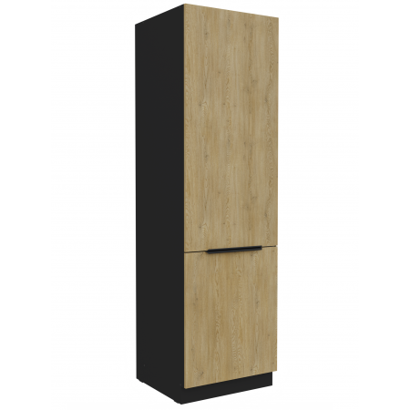 Zabudowa lodówki 60 cm CREMA 60 LO-210 2F dąb cremona / czarny mat